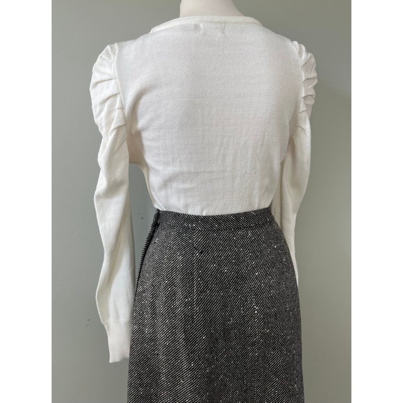 Ivory Long Sleeve Button Front Women’s Sweater Top Shirt szM by Allison Brittney - Picture 8 of 11